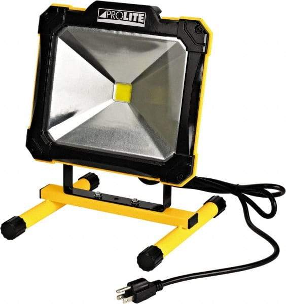 Value Collection - 120 Volt, 50 Watt, Electric, LED Portable Floor Work Light - 6' Cord, 1 Head, 5,000 Lumens, Aluminum - All Tool & Supply