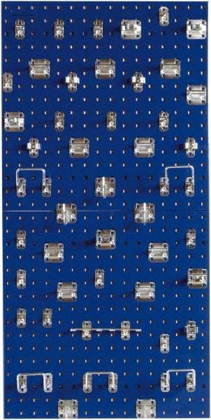 Triton - 24" Wide x 24" High Peg Board Kit - 2 Panels, 46 Hooks, Steel with Epoxy Coating, Blue - All Tool & Supply