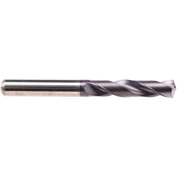 Emuge - #21 140° Spiral Flute Solid Carbide Screw Machine Drill Bit - TiAlN Finish, Right Hand Cut, 24mm Flute Length, 66mm OAL, Four Facet Point, Straight Shank - All Tool & Supply