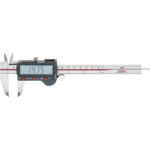 SPI - 0 to 150mm Range, 0.01mm Resolution, Electronic Caliper - Stainless Steel with 40mm Stainless Steel Jaws, 0.02mm Accuracy, Micro USB Output - All Tool & Supply