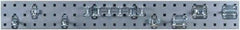 Triton - 4-1/2" Wide x 36" High Peg Board Strip - 1 Panel, 8 Hooks, Steel with Epoxy Coating, Silver - All Tool & Supply