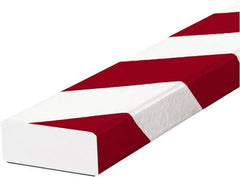 PRO-SAFE - 39" Long, Polyurethane Foam Type D Surface Guard - Red/White, 1" High x 2" Wide Side - All Tool & Supply