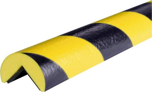 PRO-SAFE - 39" Long, Polyurethane Foam Type A Corner Guard - Black/Yellow, 1" High x 2" Wide Side - All Tool & Supply