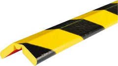 PRO-SAFE - 197" Long, Polyurethane Foam Type W Bumper Guard - Black/Yellow, 1" High x 2" Wide Side - All Tool & Supply