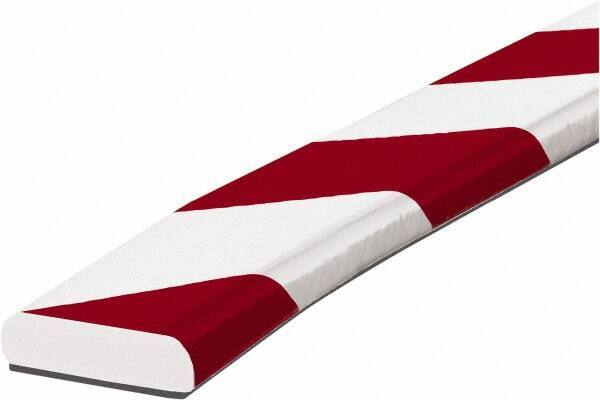 PRO-SAFE - 39" Long, Polyurethane Foam Type F Surface Guard - Red/White, 1" High x 2" Wide Side - All Tool & Supply