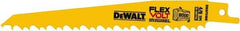 DeWALT - 6" Long x 1" Thick, Bi-Metal Reciprocating Saw Blade - Tapered Profile, 6 TPI, Toothed Edge, Tang Shank - All Tool & Supply