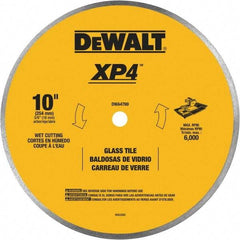 DeWALT - 10" Diam, 15.88mm Arbor Hole Diam, Continuous Edge Tooth Wet & Dry Cut Saw Blade - Steel, Smooth Action, Standard Round Arbor - All Tool & Supply