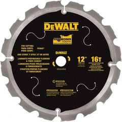 DeWALT - 12" Diam, 1" Arbor Hole Diam, 16 Tooth Wet & Dry Cut Saw Blade - Steel, Smooth Action, Standard Round Arbor - All Tool & Supply