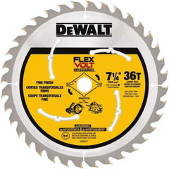 DeWALT - 7-1/4" Diam, 15.88mm Arbor Hole Diam, 36 Tooth Wet & Dry Cut Saw Blade - Steel, Smooth Action, Standard Round Arbor - All Tool & Supply