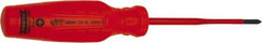 Proto - #1, 8-7/16" OAL, Insulated Phillips Screwdriver - 4" Blade Length, Round Shank, Impact & Chemical Resistant Handle - All Tool & Supply