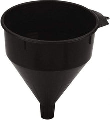 lumax - 204 oz Capacity Plastic Funnel - 8-1/2" Mouth OD, 1-1/4" Tip OD, 1-1/2" Straight Spout, Black - All Tool & Supply