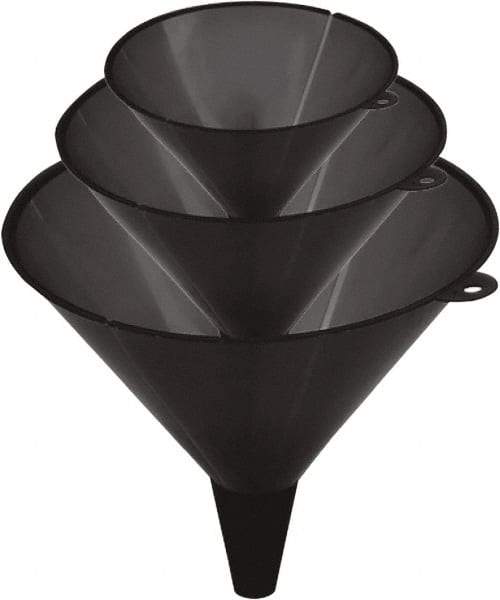 lumax - 48 oz Capacity Plastic Funnel Set - Straight Spout, Black - All Tool & Supply