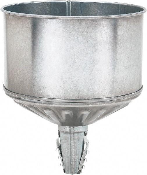 lumax - 256 oz Capacity Steel Funnel - 9-1/2" Mouth OD, 1-1/4" Tip OD, 3-3/4" Straight Spout, Silver - All Tool & Supply