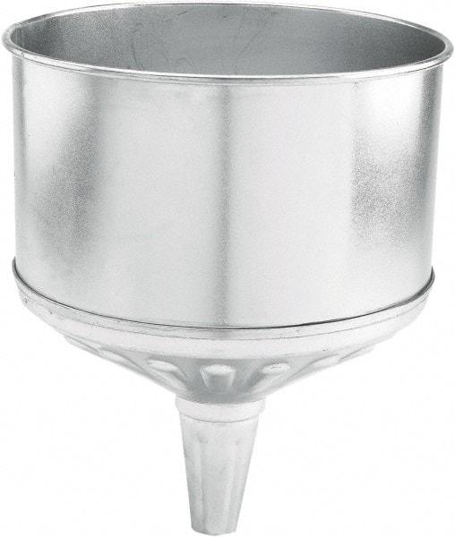 lumax - 256 oz Capacity Steel Funnel - 9-1/2" Mouth OD, 1-1/4" Tip OD, 3-3/4" Straight Spout, Silver - All Tool & Supply