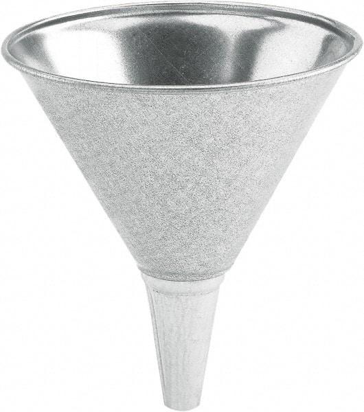 lumax - 64 oz Capacity Steel Funnel - 8-1/2" Mouth OD, 1/2" Tip OD, 3-1/4" Straight Spout, Silver - All Tool & Supply