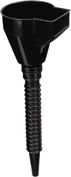 lumax - 32 oz Capacity Plastic Funnel - 4-1/4" Mouth OD, 1/2" Tip OD, 11-1/2" Flexible Spout, Black - All Tool & Supply