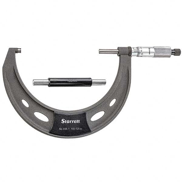 Starrett - Mechanical Outside Micrometers Minimum Measurement (mm): 100.00 Maximum Measurement (mm): 125.00 - All Tool & Supply