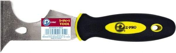 Premier Paint Roller - 2-1/2" Wide Chisel Edge Blade Steel 5-In-1 Tool - Stiff, Soft Grip Plastic Handle, 8.343" OAL - All Tool & Supply