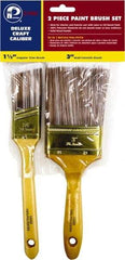 Premier Paint Roller - 1-1/2 & 3" Angle/Flat Polyester General Purpose Paint Brush Set - 2-1/4 & 3" Bristle Length, 6 & 6-1/2" Wood Sash & Beavertail Handle - All Tool & Supply