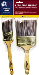 Premier Paint Roller - 2 & 4" Angle/Flat Polyester General Purpose Paint Brush Set - 2-1/2 & 3-1/2" Bristle Length, 6 & 6-1/2" Wood Sash & Beavertail Handle - All Tool & Supply