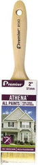 Premier Paint Roller - 2" Flat Polyester/Natural General Purpose Paint Brush - 2-1/2" Bristle Length, 5-1/8" Wood Beavertail Handle - All Tool & Supply