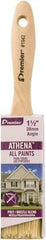 Premier Paint Roller - 1-1/2" Flat Polyester/Natural General Purpose Paint Brush - 2-1/4" Bristle Length, 5" Wood Beavertail Handle - All Tool & Supply