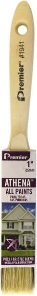 Premier Paint Roller - 1" Flat Polyester/Natural General Purpose Paint Brush - 2-1/4" Bristle Length, 5" Wood Beavertail Handle - All Tool & Supply