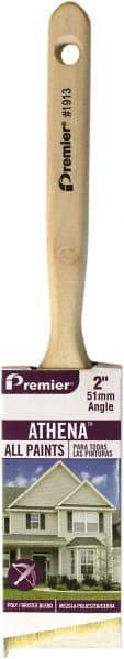 Premier Paint Roller - 2-1/2" Angled Polyester/Natural Angular Brush - 2" Bristle Length, 7" Wood Sash Handle - All Tool & Supply