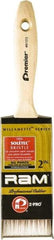 Premier Paint Roller - 2" Flat Polyester General Purpose Paint Brush - 2-1/4" Bristle Length, 5" Wood Beavertail Handle - All Tool & Supply