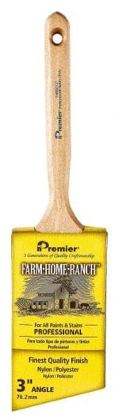 Premier Paint Roller - 3" Angled Nylon/Polyester Angular Brush - 3-1/4" Bristle Length, 7-1/2" Wood Sash Handle - All Tool & Supply