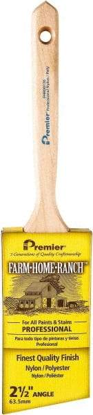 Premier Paint Roller - 2-1/2" Angled Nylon/Polyester Angular Brush - 3" Bristle Length, 7-1/4" Wood Sash Handle - All Tool & Supply