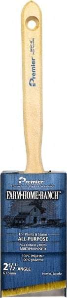 Premier Paint Roller - 2" Angled Polyester Angular Brush - 2-1/2" Bristle Length, 7-1/4" Wood Sash Handle - All Tool & Supply