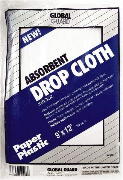 Premier Paint Roller - Medium Weight Paper Drop Cloth - 12' x 9', 1 mil Thick, Off White - All Tool & Supply