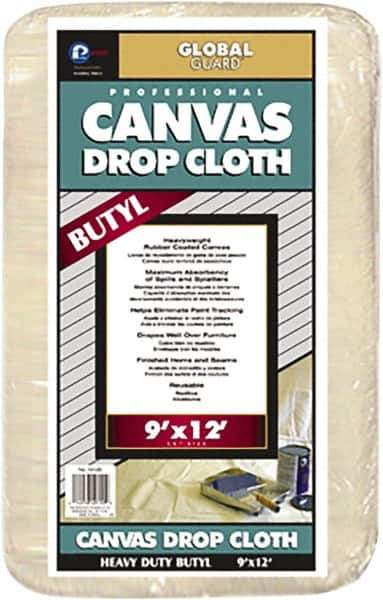 Premier Paint Roller - Heavy Weight Canvas Drop Cloth - 12' x 9', 1 mil Thick, Off White - All Tool & Supply