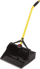 Rubbermaid - 16-7/8" Wide x 29" Deep x 12" High Handheld Dustpan - Plastic Body, 27" Handle, Black - All Tool & Supply