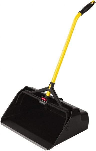 Rubbermaid - 20-7/16" Wide x 29" Deep x 11" High Handheld Dustpan - Plastic Body, 27" Handle, Black - All Tool & Supply