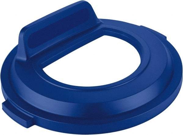 Rubbermaid - Round Lid for Use with 32 Gal Round Recycle Containers - Blue, Polyethylene, For Brute Trash Cans - All Tool & Supply