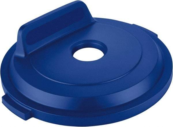 Rubbermaid - Round Lid for Use with 32 Gal Round Recycle Containers - Blue, Polyethylene, For Brute Trash Cans - All Tool & Supply