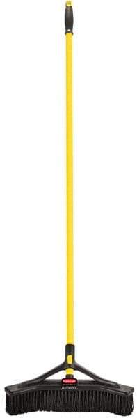 Rubbermaid - 18" Medium Duty Synthetic Push Broom - 3" Bristle Length, Foam Block, Threaded Handle Connection, Handle Included - All Tool & Supply