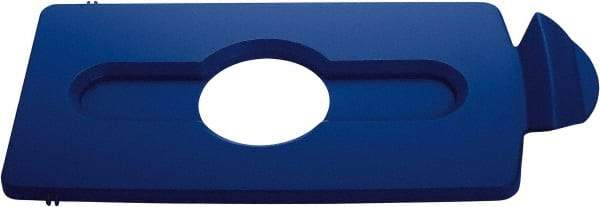 Rubbermaid - Rectangle Lid for Use with 23 Gal Rectangular Recycle Containers - Blue, Polypropylene, For Slim Jim Trash Cans - All Tool & Supply