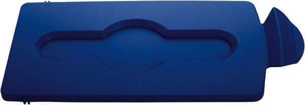 Rubbermaid - Rectangle Lid for Use with 23 Gal Rectangular Recycle Containers - Blue, Polypropylene, For Slim Jim Trash Cans - All Tool & Supply