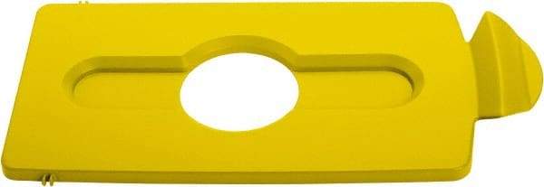 Rubbermaid - Rectangle Lid for Use with 23 Gal Rectangular Recycle Containers - Yellow, Polypropylene, For Slim Jim Trash Cans - All Tool & Supply