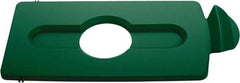 Rubbermaid - Rectangle Lid for Use with 23 Gal Rectangular Recycle Containers - Green, Polypropylene, For Slim Jim Trash Cans - All Tool & Supply