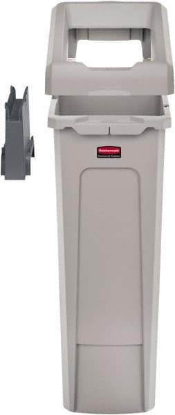 Rubbermaid - Square Lid for Use with 23 Gal Rectangular Recycle Containers - Gray, Polypropylene, For Slim Jim Trash Cans - All Tool & Supply