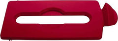 Rubbermaid - Rectangle Lid for Use with 23 Gal Rectangular Recycle Containers - Red, Polypropylene, For Slim Jim Trash Cans - All Tool & Supply