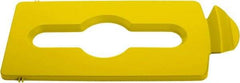 Rubbermaid - Rectangle Lid for Use with 23 Gal Rectangular Recycle Containers - Yellow, Polypropylene, For Slim Jim Trash Cans - All Tool & Supply