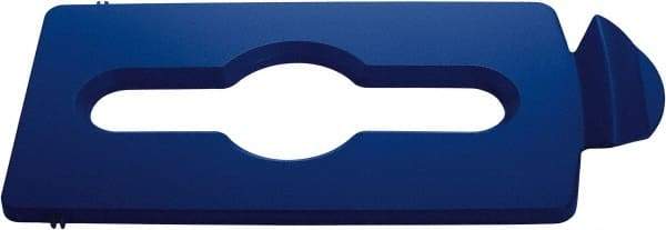 Rubbermaid - Rectangle Lid for Use with 23 Gal Rectangular Recycle Containers - Blue, Polypropylene, For Slim Jim Trash Cans - All Tool & Supply