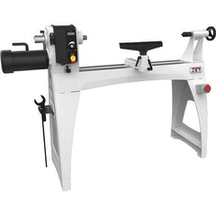 Jet - 18-1/2" Swing, 40" Distance Between Center, Woodworking Lathe - 2MT Headstock, 40 to 3,200 RPM, 4" Quill Travel - All Tool & Supply