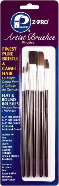 Premier Paint Roller - 21/64", 1/2", 1/4", #2, #4 Bristle & Camel Hair Artist's Paint Brush - 11/16, 1/2, 1/4" Wide, 3/8, 1/2, 5/8, 3/4" Bristle Length, 6" Wood Handle - All Tool & Supply