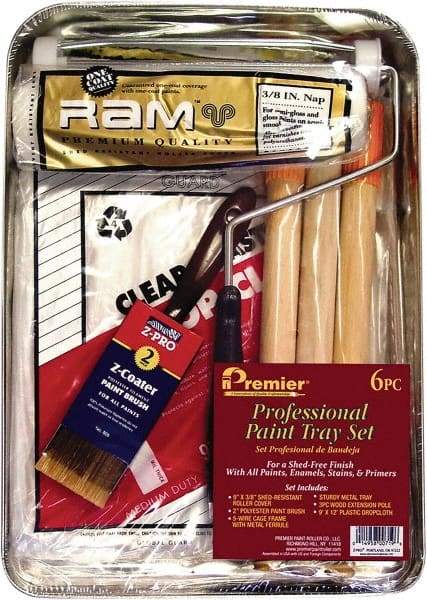 Premier Paint Roller - 0.3333" Nap, Wall Paint Roller Set - 10" Wide, Steel Frame, Includes Paint Tray, Roller Cover & Frame - All Tool & Supply